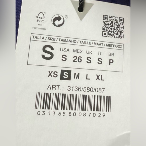 Zara Tribal Shorts linen/viscose blend sz Small patterned rust cream - Picture 3 of 8